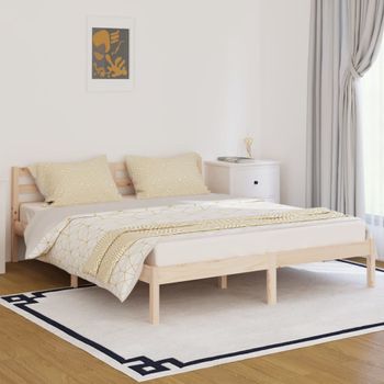 Cama Matrimonial | Cama Para Adultos | Estructura De Cama De Madera Maciza De Pino 160x200 Cm Cfw925715