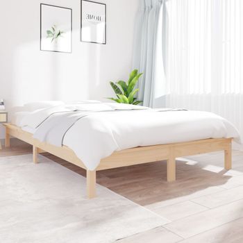 Cama Matrimonial | Cama Para Adultos | Estructura De Cama De Madera Maciza De Pino 160x200 Cm Cfw647313