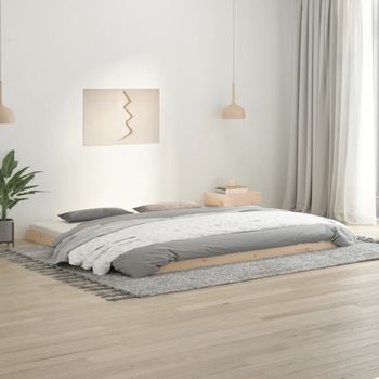 Cama Matrimonial | Cama Para Adultos | Estructura De Cama De Madera Maciza De Pino 200x200 Cm Cfw958709