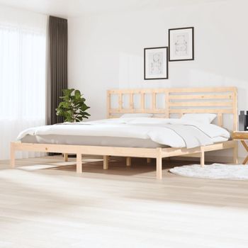 Cama Matrimonial | Cama Para Adultos | Estructura De Cama De Madera Maciza De Pino 200x200 Cm Cfw755526