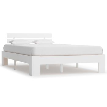 Cama Matrimonial | Cama Para Adultos | Estructura De Cama De Madera Maciza De Pino Blanco 120x200 Cm Cfw959545