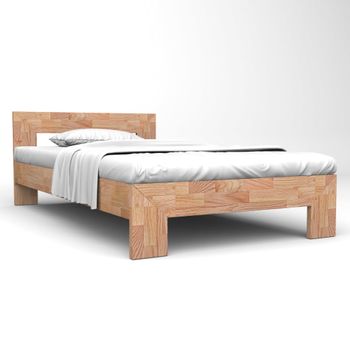 Cama Matrimonial | Cama Para Adultos | Estructura De Cama De Madera Maciza De Roble 160x200 Cm Cfw467493