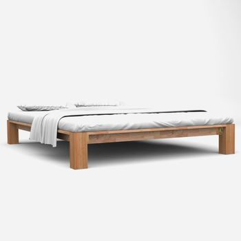 Cama Matrimonial | Cama Para Adultos | Estructura De Cama De Madera Maciza De Roble 160x200 Cm Cfw348212