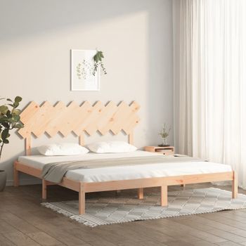 Cama Matrimonial | Cama Para Adultos | Estructura De Cama Madera Maciza Super King 180x200 Cm Cfw725139