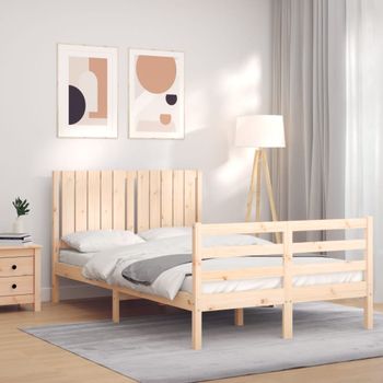 Cama Matrimonial | Cama Para Adultos | Estructura De Cama De Matrimonio Con Cabecero Madera Maciza Cfw209579