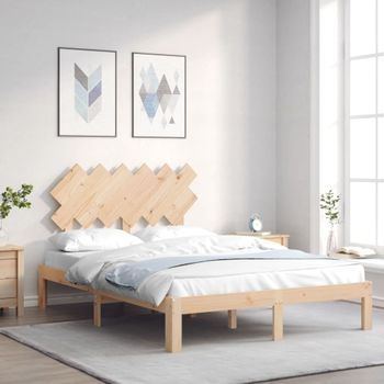 Cama Matrimonial | Cama Para Adultos | Estructura De Cama De Matrimonio Con Cabecero Madera Maciza Cfw558347