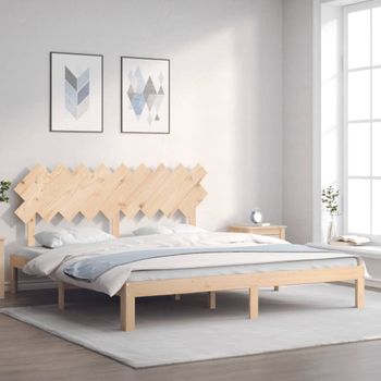 Cama Matrimonial | Cama Para Adultos | Estructura De Cama De Matrimonio Con Cabecero Madera Maciza Cfw519752