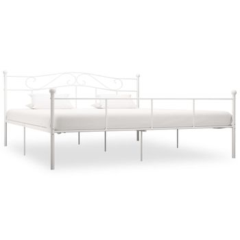 Cama Matrimonial | Cama Para Adultos | Estructura De Cama De Metal Blanco 180x200 Cm Cfw428133