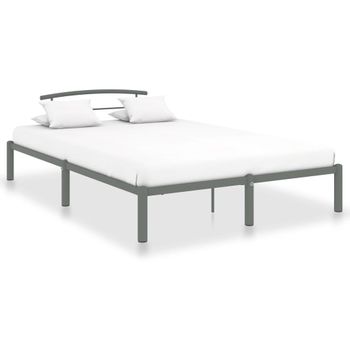 Cama Matrimonial | Cama Para Adultos | Estructura De Cama De Metal Gris 120x200 Cm Cfw641888