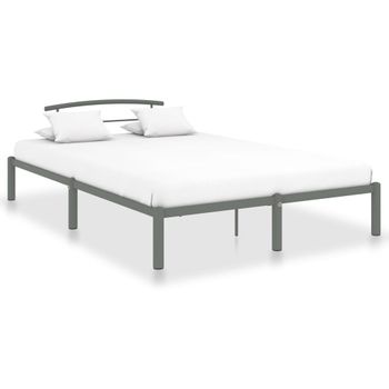 Cama Matrimonial | Cama Para Adultos | Estructura De Cama De Metal Gris 140x200 Cm Cfw609780