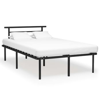 Cama Matrimonial | Cama Para Adultos | Estructura De Cama De Metal Negro 120x200 Cm Cfw174691