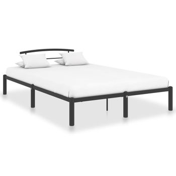 Cama Matrimonial | Cama Para Adultos | Estructura De Cama De Metal Negro 120x200 Cm Cfw395778