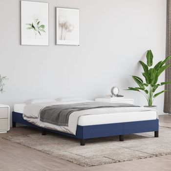 Cama Matrimonial | Cama Para Adultos | Estructura De Cama De Tela Azul 120x200 Cm Cfw765033