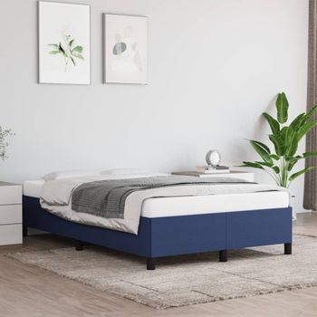 Cama Matrimonial | Cama Para Adultos | Estructura De Cama De Tela Azul 120x200 Cm Cfw646502