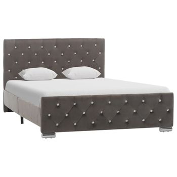 Cama Matrimonial | Cama Para Adultos | Estructura De Cama De Tela Gris 120x200 Cm Cfw317503