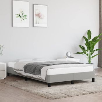 Cama Matrimonial | Cama Para Adultos | Estructura De Cama De Tela Gris Claro 120x200 Cm Cfw331285