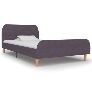 Cama Individual | Cama Para Adultos | Estructura De Cama De Tela Gris Topo 90x200 Cm Cfw242506