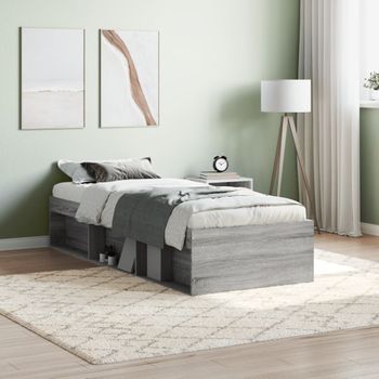 Cama Individual | Cama Para Adultos | Estructura De Cama Gris Sonoma 75x190 Cm Cfw391537