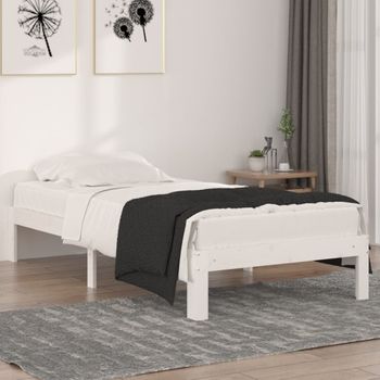 Cama Individual | Cama Para Adultos | Estructura De Cama Madera Maciza Individual 90x190 Cm Cfw661723