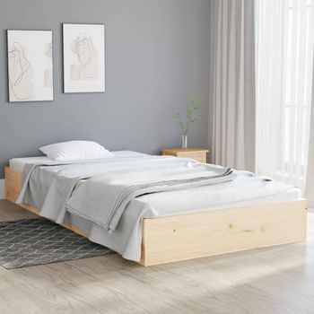 Cama Individual | Cama Para Adultos | Estructura De Cama Madera Maciza 100x200 Cm Cfw227176