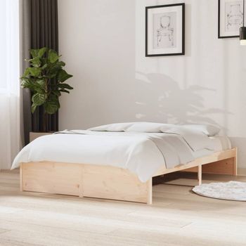 Cama Matrimonial | Cama Para Adultos | Estructura De Cama Madera Maciza 120x190 Cm Cfw267919