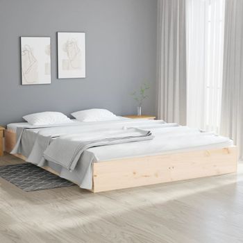 Cama Matrimonial | Cama Para Adultos | Estructura De Cama Madera Maciza 120x200 Cm Cfw380733