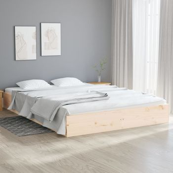 Cama Matrimonial | Cama Para Adultos | Estructura De Cama Madera Maciza 140x200 Cm Cfw758845