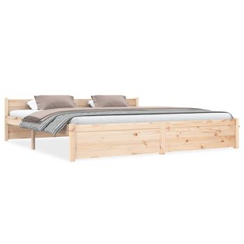 Cama Matrimonial | Cama Para Adultos | Estructura De Cama Madera Maciza 180x200 Cm Cfw507943