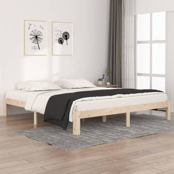 Cama Para Adultos | Estructura De Cama Madera Maciza 180x200 Cm Cfw492411