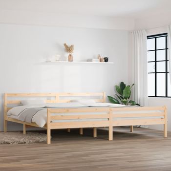 Cama Matrimonial | Cama Para Adultos | Estructura De Cama Madera Maciza 200x200 Cm Cfw173792