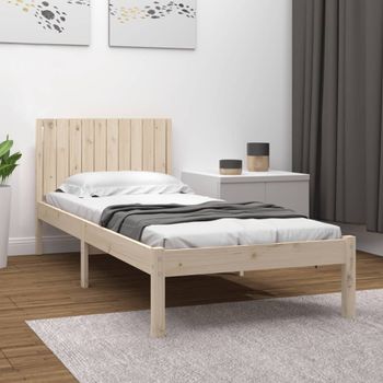 Cama Individual | Cama Para Adultos | Estructura De Cama Madera Maciza De Pino 100x200 Cm Cfw656632