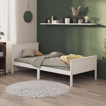 Cama Individual | Cama Para Adultos | Estructura De Cama Madera Maciza De Pino 100x200 Cm Cfw685762