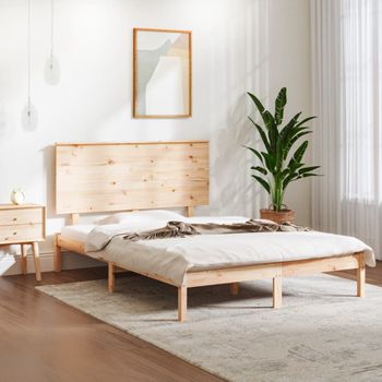 Cama Matrimonial | Cama Para Adultos | Estructura De Cama Madera Maciza De Pino 120x200 Cm Cfw761578