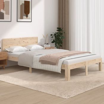 Cama Matrimonial | Cama Para Adultos | Estructura De Cama Madera Maciza De Pino 120x200 Cm Cfw268880