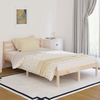 Cama Matrimonial | Cama Para Adultos | Estructura De Cama Madera Maciza De Pino 120x200 Cm Cfw645102