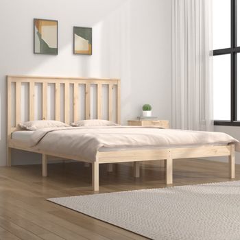 Cama Matrimonial | Cama Para Adultos | Estructura De Cama Madera Maciza De Pino 120x200 Cm Cfw495403