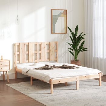 Cama Matrimonial | Cama Para Adultos | Estructura De Cama Madera Maciza De Pino 120x200 Cm Cfw238332