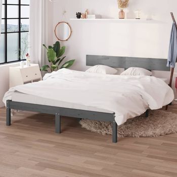 Cama Matrimonial | Cama Para Adultos | Estructura De Cama Madera Maciza De Pino 120x200 Cm Cfw745209