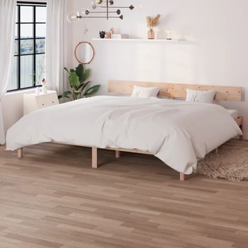 Cama Matrimonial | Cama Para Adultos | Estructura De Cama Madera Maciza De Pino 180x200 Cm Cfw534358