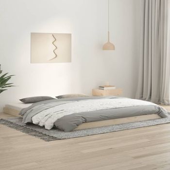 Cama Matrimonial | Cama Para Adultos | Estructura De Cama Madera Maciza De Pino 180x200 Cm Cfw187505