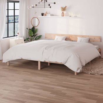 Cama Matrimonial | Cama Para Adultos | Estructura De Cama Madera Maciza De Pino 200x200 Cm Cfw229804