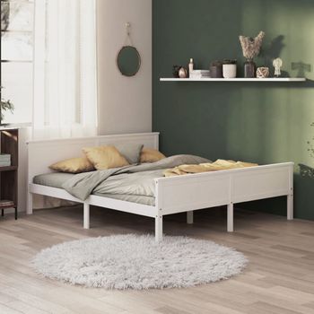 Cama Matrimonial | Cama Para Adultos | Estructura De Cama Madera Maciza De Pino 200x200 Cm Cfw385066