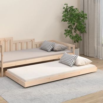 Cama Individual | Cama Para Adultos | Estructura De Cama Madera Maciza De Pino 75x190 Cm Cfw415851