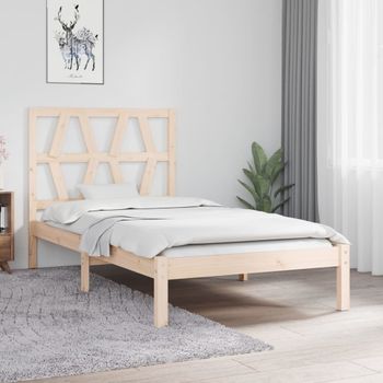 Cama Individual | Cama Para Adultos | Estructura De Cama Madera Maciza De Pino 75x190 Cm Cfw878567