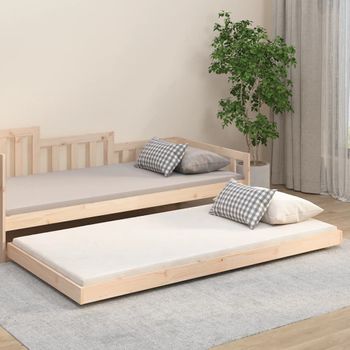 Cama Individual | Cama Para Adultos | Estructura De Cama Madera Maciza De Pino 80x200 Cm Cfw99678