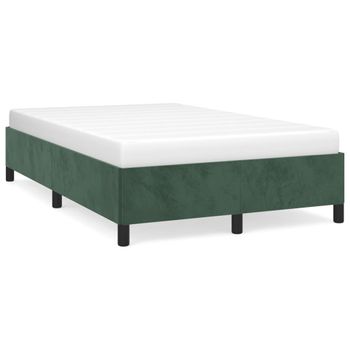 Cama Matrimonial | Cama Para Adultos | Estructura De Cama Terciopelo Verde 120x190 Cm Cfw50678