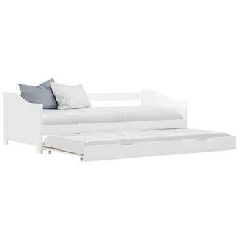 Cama Para Adultos | Estructura De Sofá Cama Madera De Pino Blanco 90x200 Cm Cfw346519