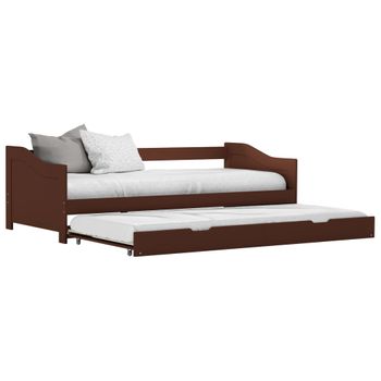 Cama Para Adultos | Estructura De Sofá Cama Madera De Pino Marrón 90x200 Cm Cfw602368