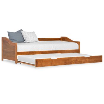 Cama Para Adultos | Estructura De Sofá Cama Madera De Pino Marrón Miel 90x200 Cm Cfw664371