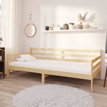 Sofá Cama | Cama Para Adultos Con Colchón Madera De Pino Maciza 90x200 Cm Cfw76136